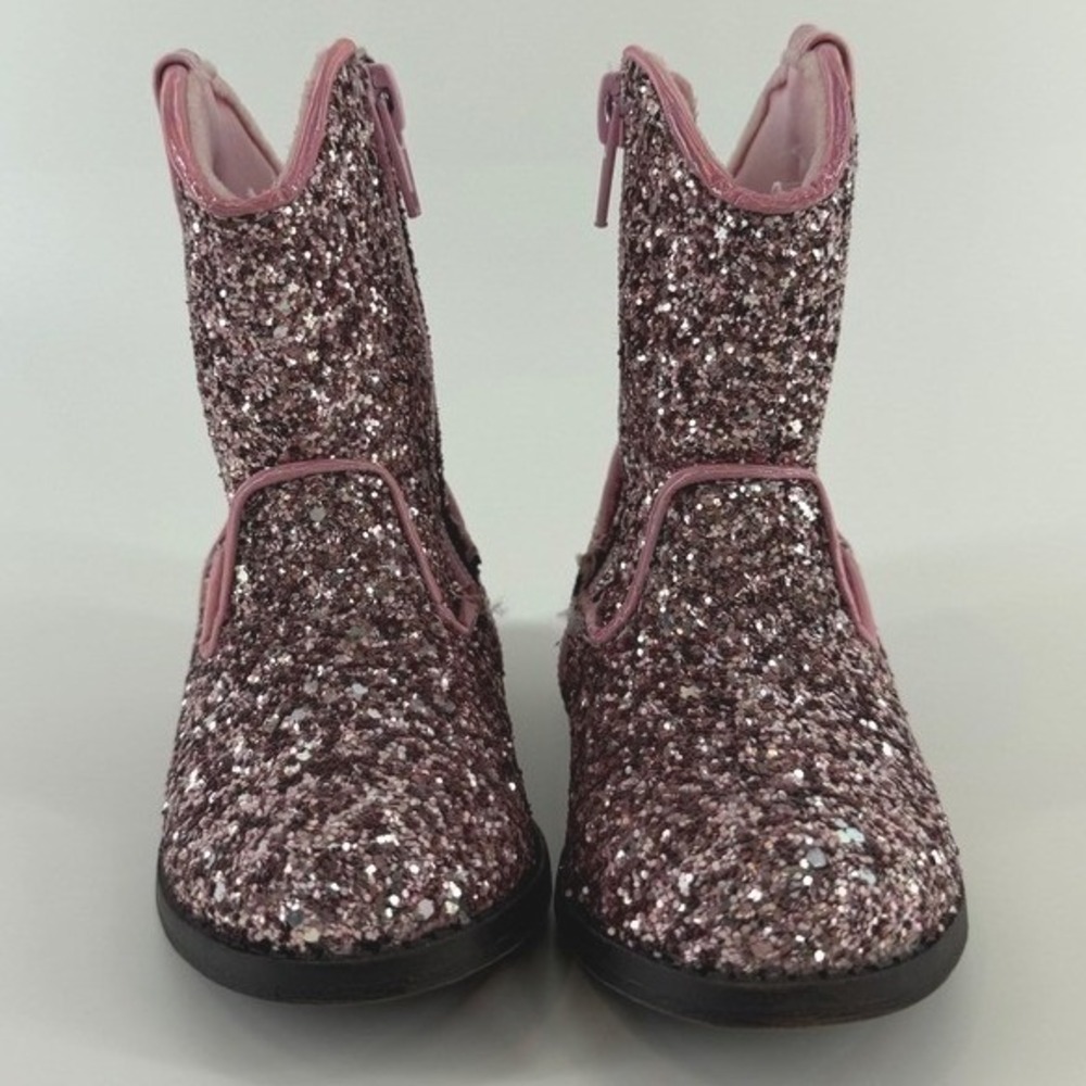 Kelly & Katie Cammie Pink Glitter Western Cowboy Boots Toddler Girls Size 5M